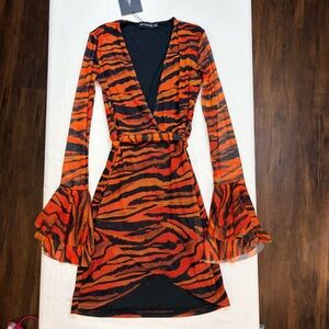 NWT Pretty Little Thing Tiger Mesh Bodycon-4